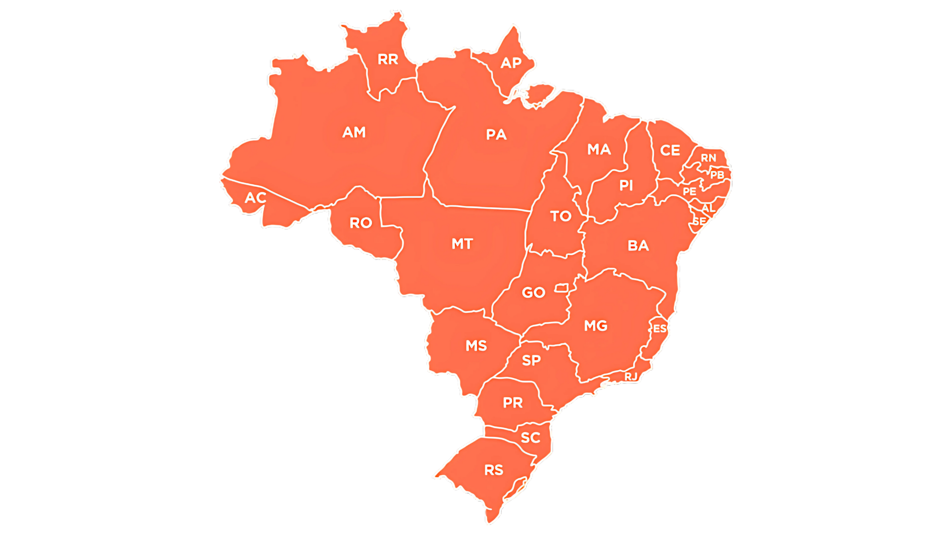 Cobertura nacional de transporte rodoviário – todo o Brasil